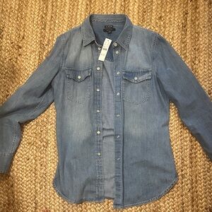 JCrew Light Blue Denim Button-Up